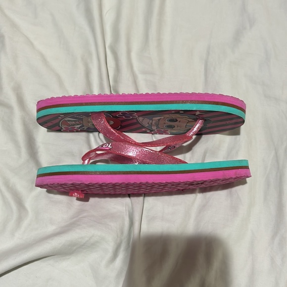 lol 13/1 light up tween toe flip flops blinking lights worn once euc like new - Picture 4 of 7